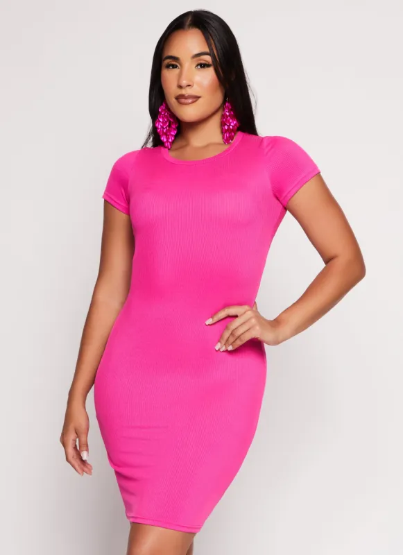 Daisy Ribbed Crew Neck T Shirt Dress sold by Rainbow