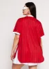 Plus Size Striped Love Graphic Baseball Jersey sold by Rainbow