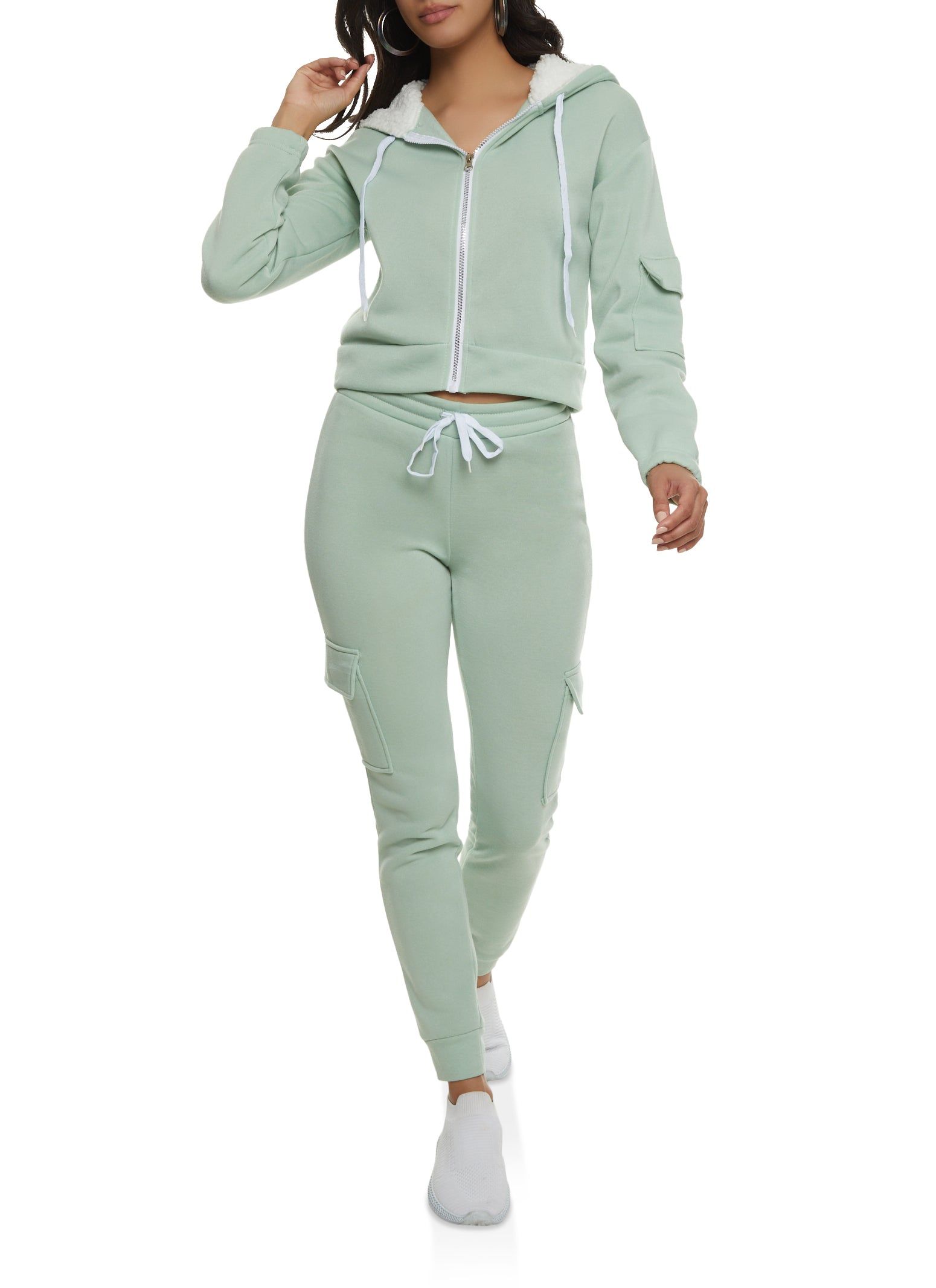 Cargo Pocket Sleeve Zip Front Hoodie sold by Rainbow product image thumbnail 2