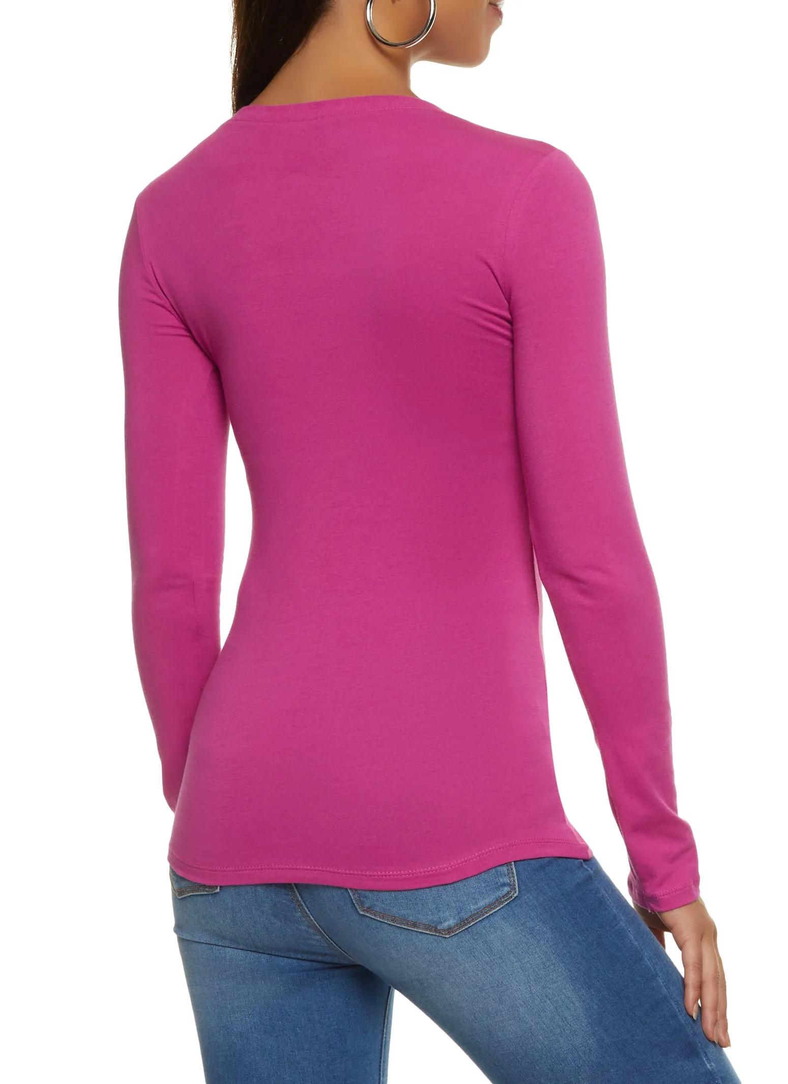Basic Crew Neck Long Sleeve Tee sold by Rainbow product image thumbnail 2