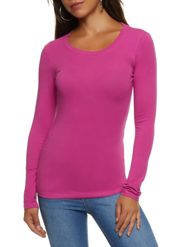 Basic Crew Neck Long Sleeve Tee sold by Rainbow