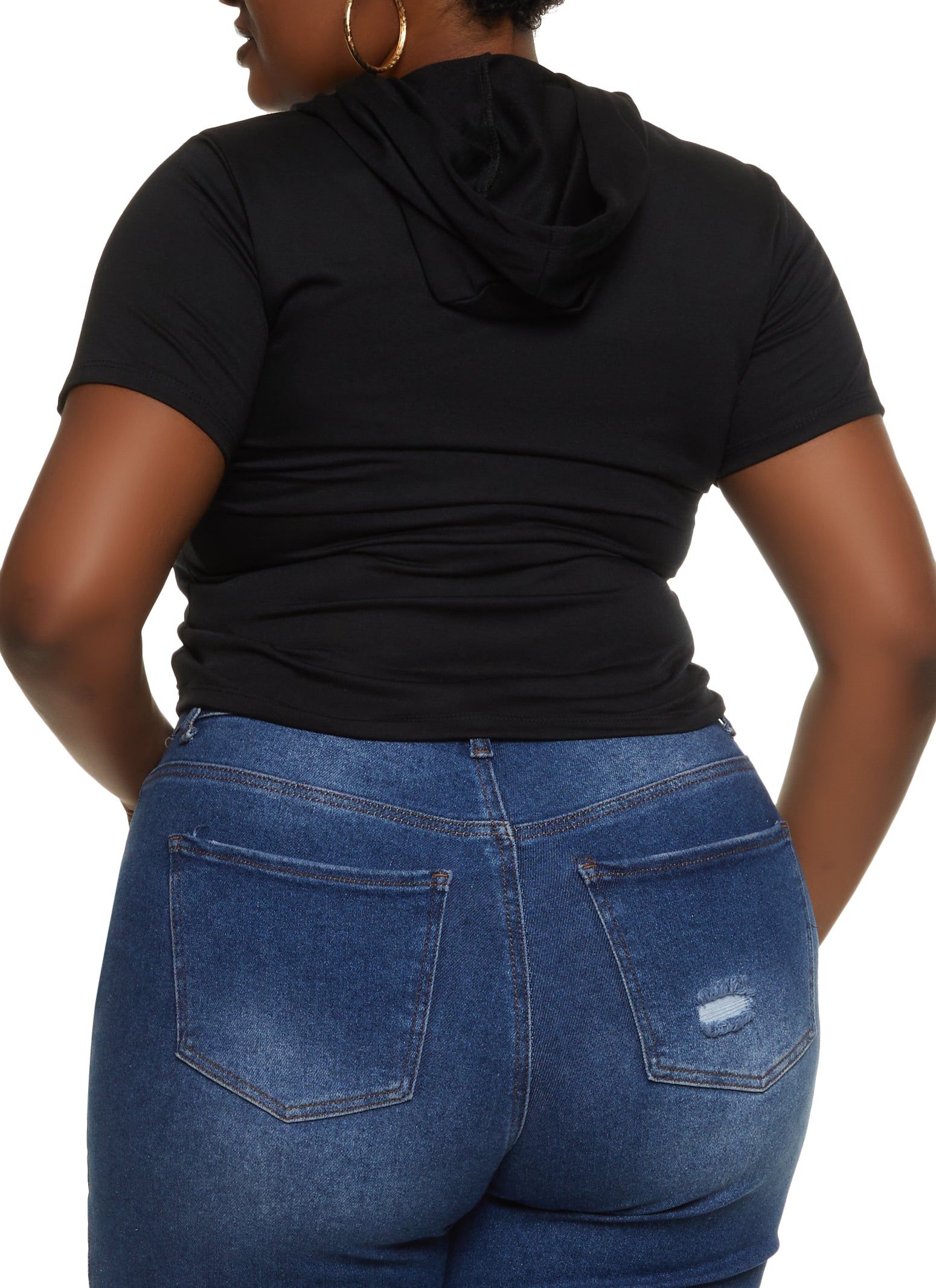 Plus Size Always Grateful Ruched Front Hooded Top sold by Rainbow product image thumbnail 2