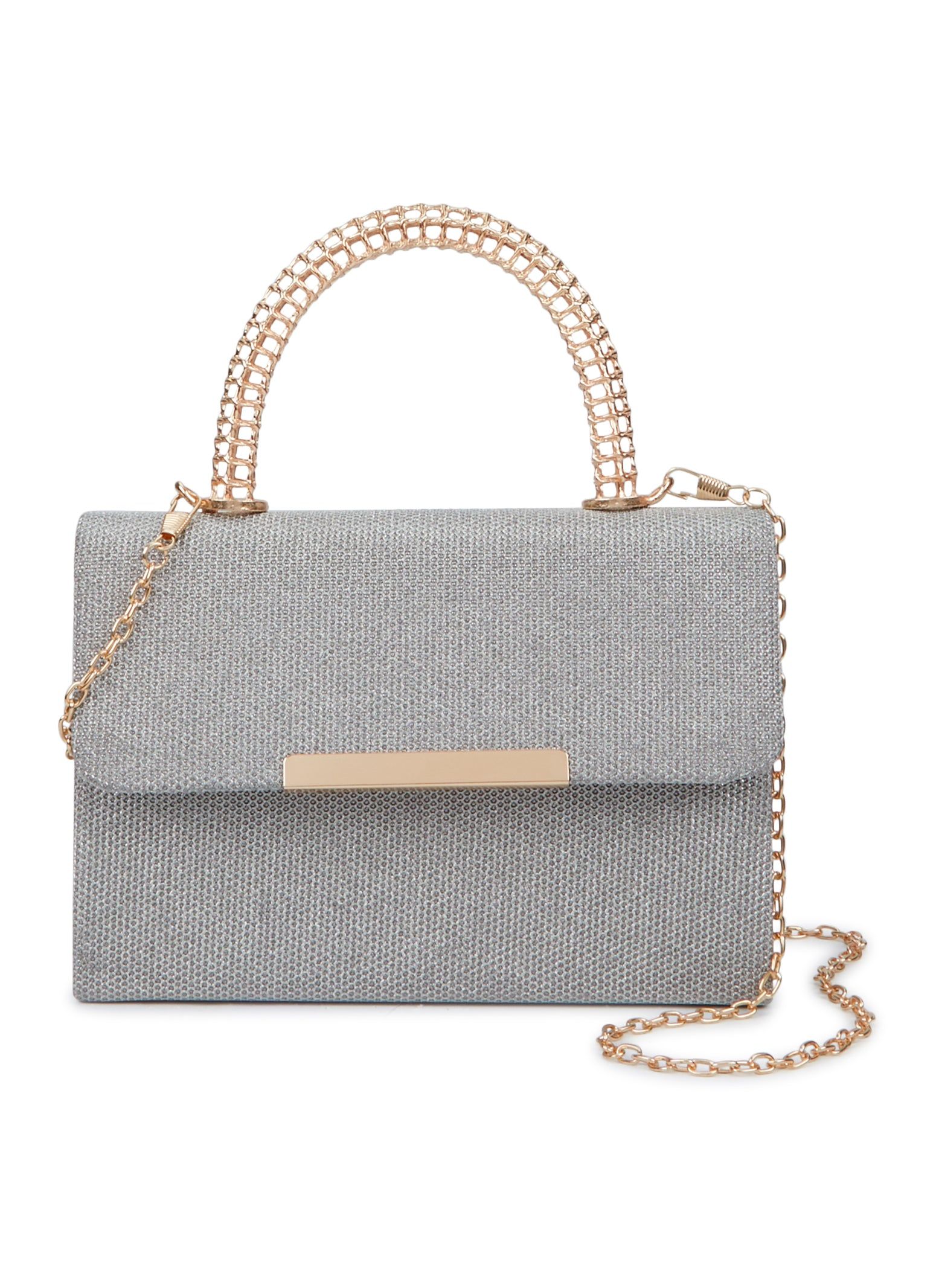 Lurex Metal Handle Square Clutch sold by Rainbow product image thumbnail 2