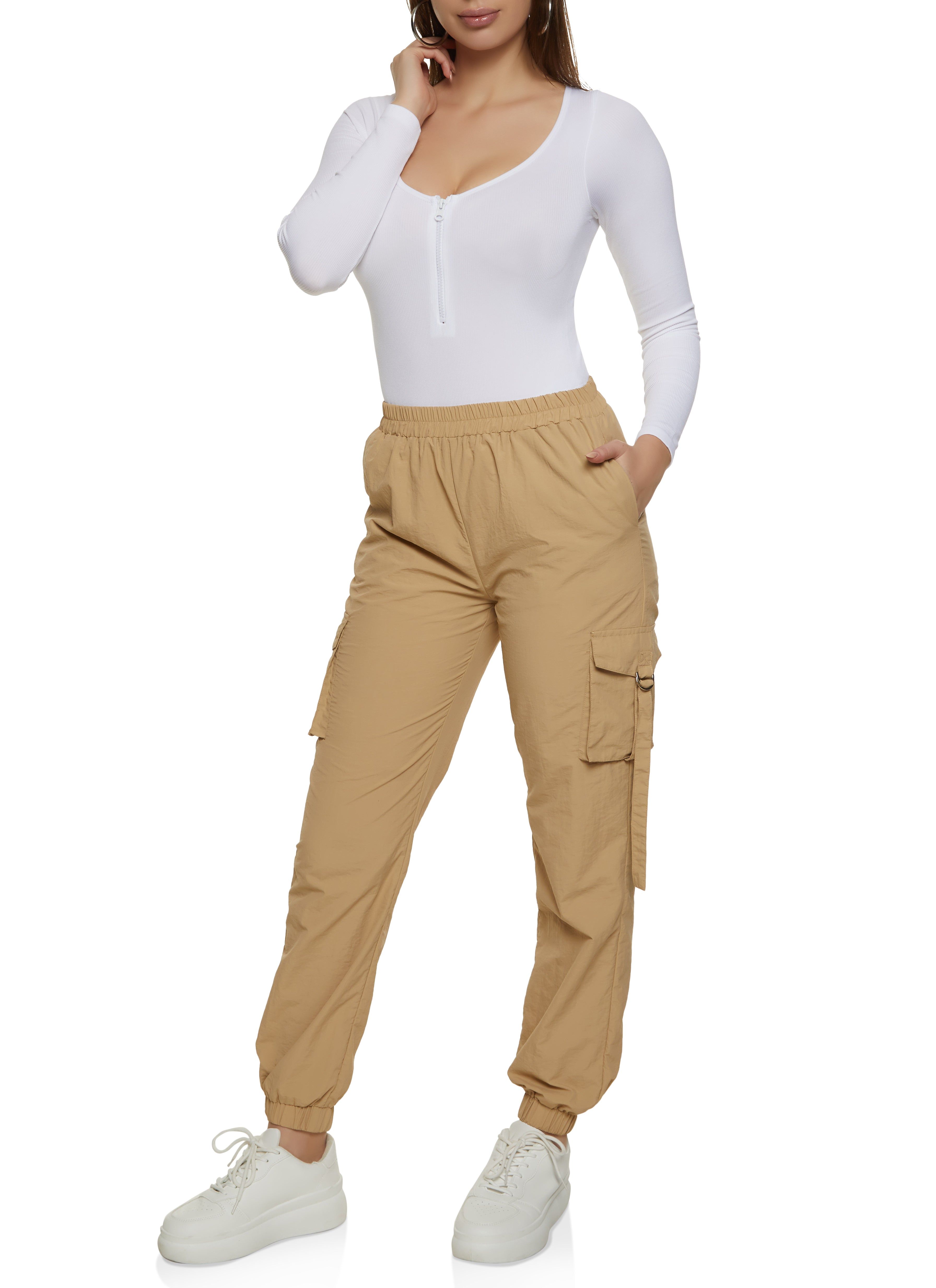 Nylon High Waisted Cargo Joggers sold by Rainbow product image thumbnail 2