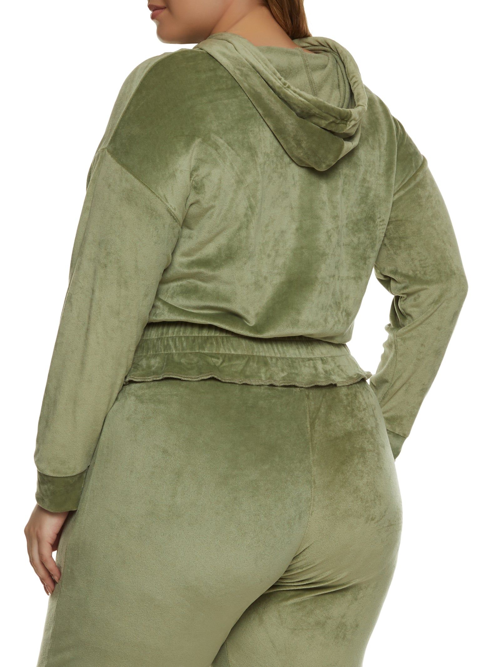 Plus Size Velour Elastic Waist Hoodie sold by Rainbow product image thumbnail 3