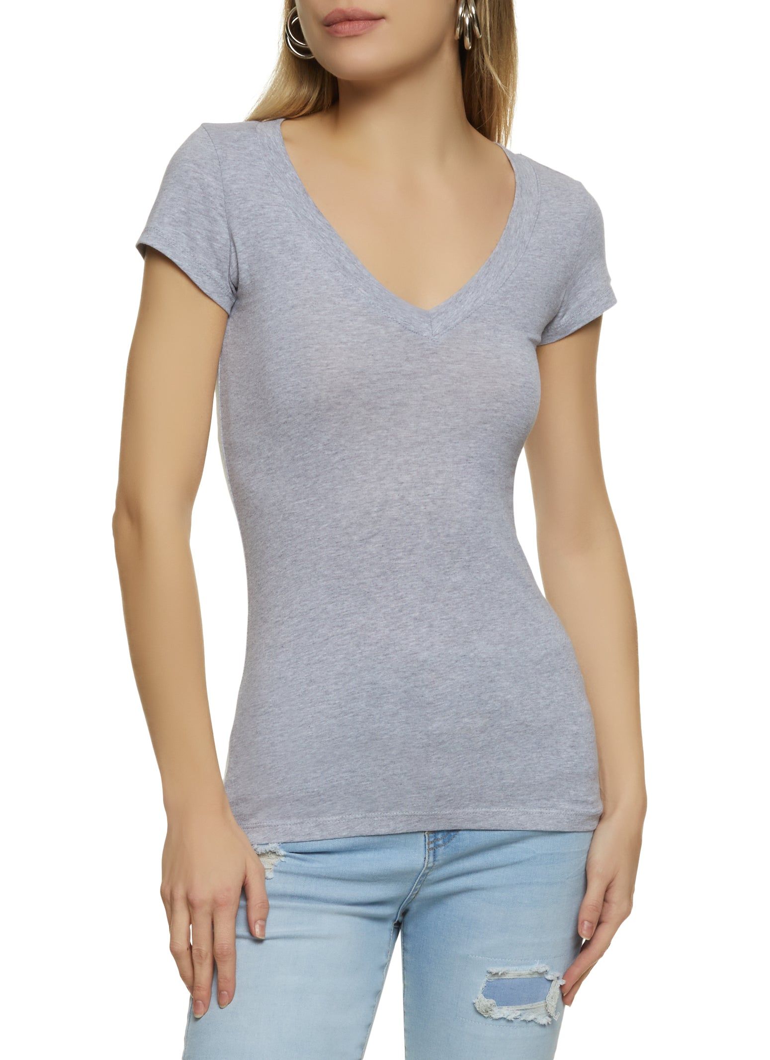 V Neck Short Sleeve T Shirt sold by Rainbow