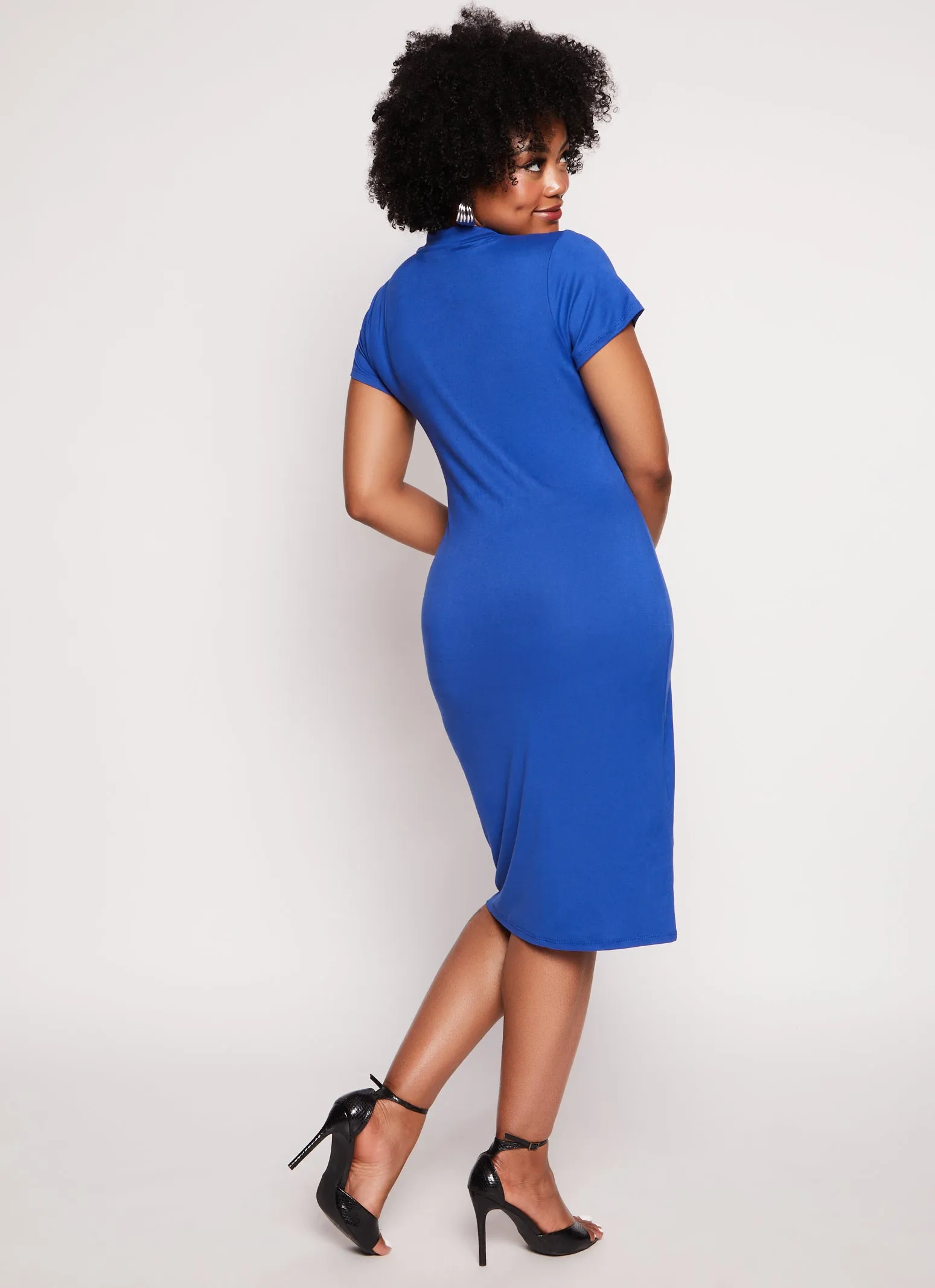 Plus Size Mock Neck T Shirt Dress sold by Rainbow product image thumbnail 3