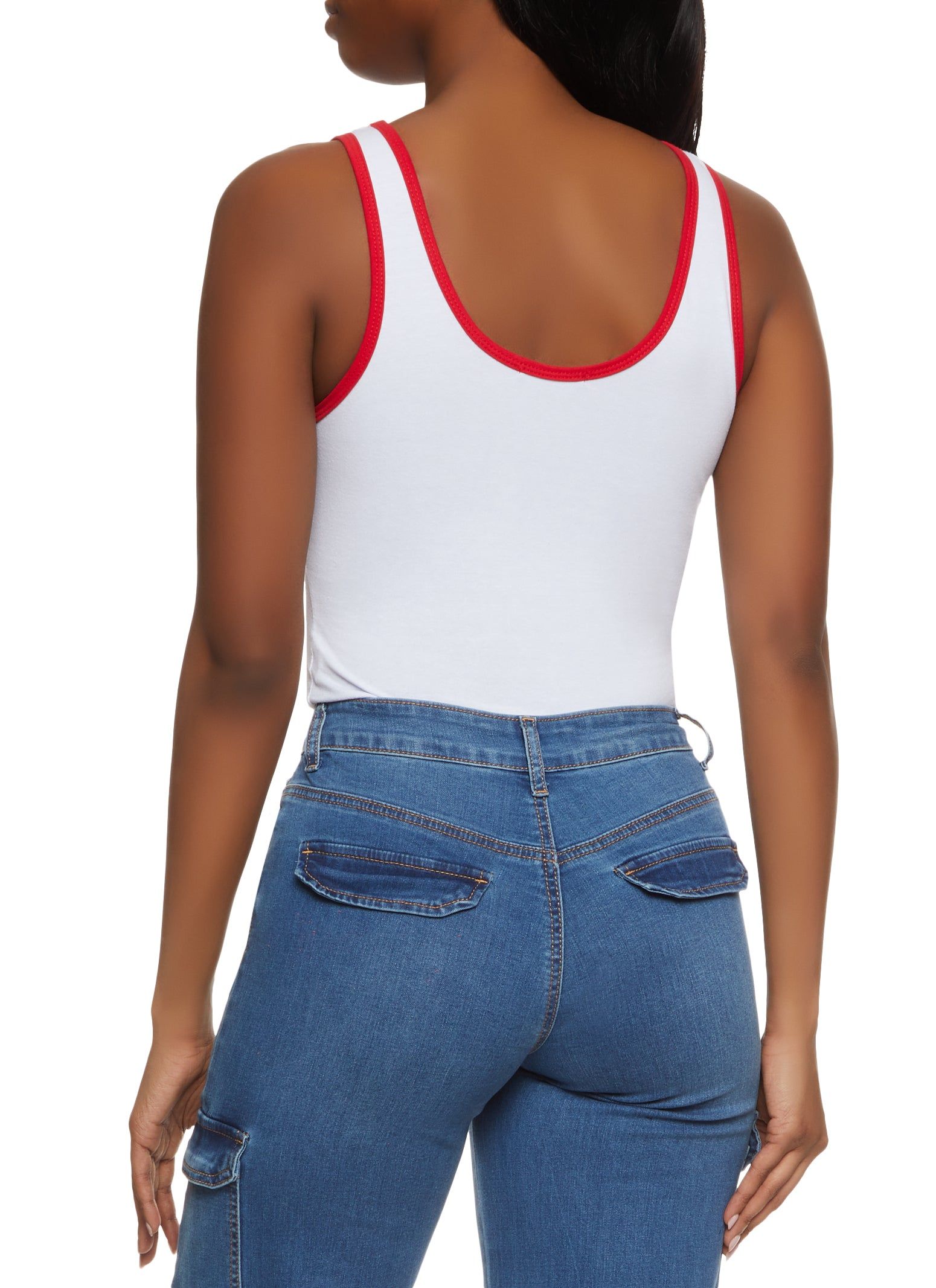 23 Graphic Contrast Trim Tank Bodysuit sold by Rainbow product image thumbnail 3