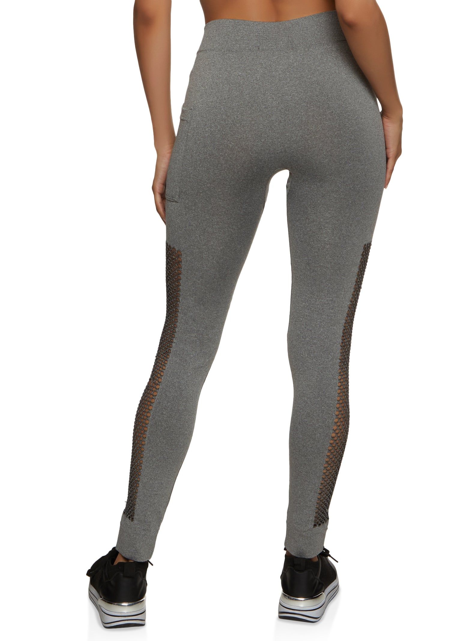 Fishnet Detail Side Cell Phone Pocket Leggings sold by Rainbow product image thumbnail 2