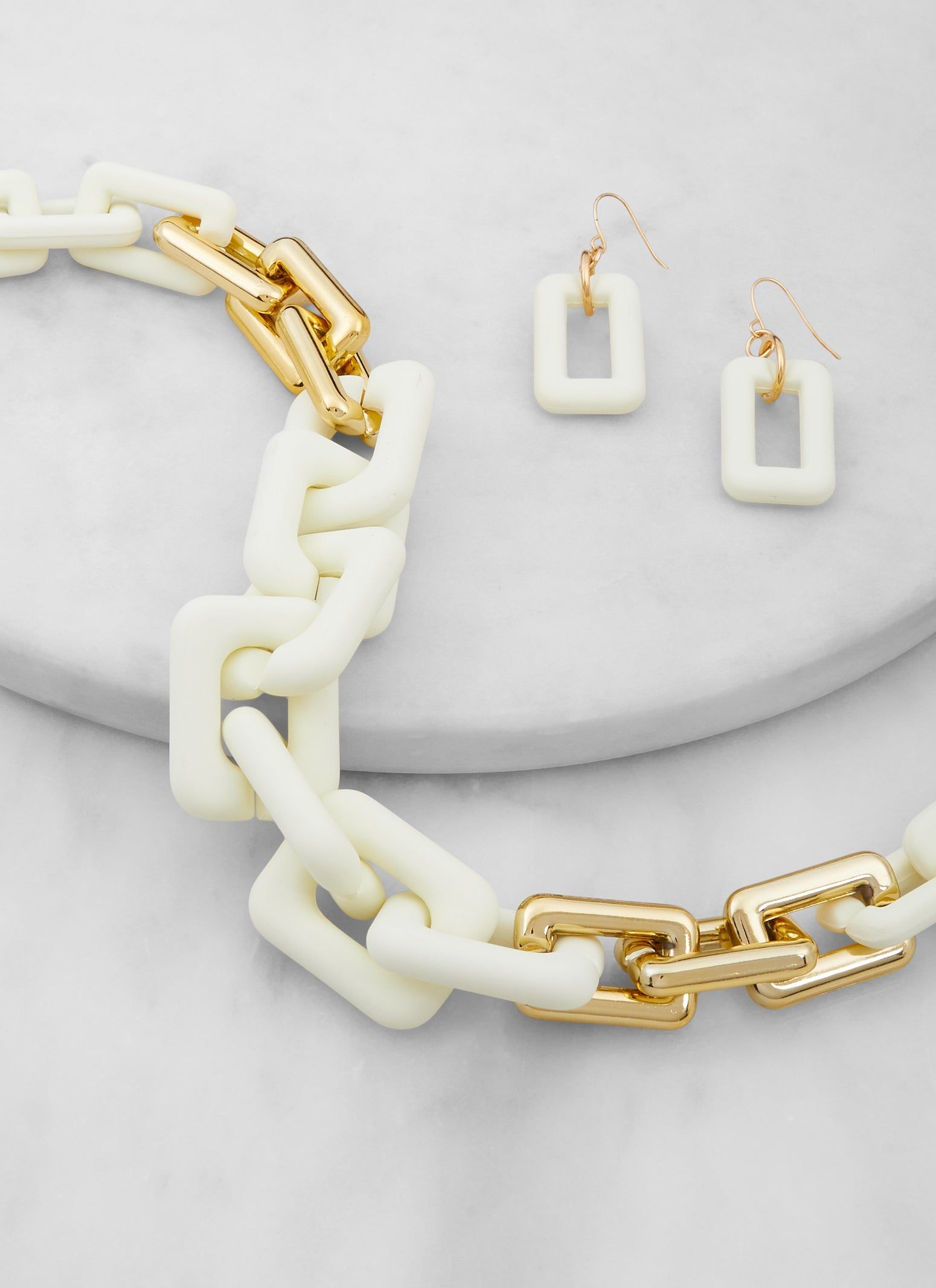 Chunky Color Block Chain Necklace and Drop Earrings sold by Rainbow product image thumbnail 2