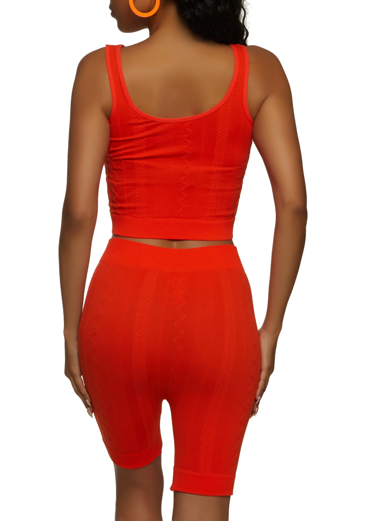 Seamless Cable Knit Tank Top and Biker Shorts sold by Rainbow product image thumbnail 3