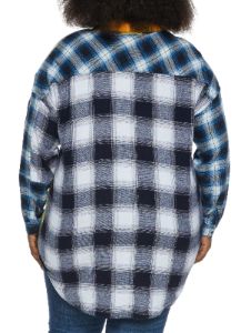 Plus Size Mixed Plaid Flannel Shirt sold by Rainbow
