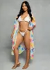 Chiffon Floral Print Swim Cover Up Kimono sold by Rainbow