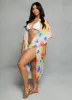 Chiffon Floral Print Swim Cover Up Kimono sold by Rainbow