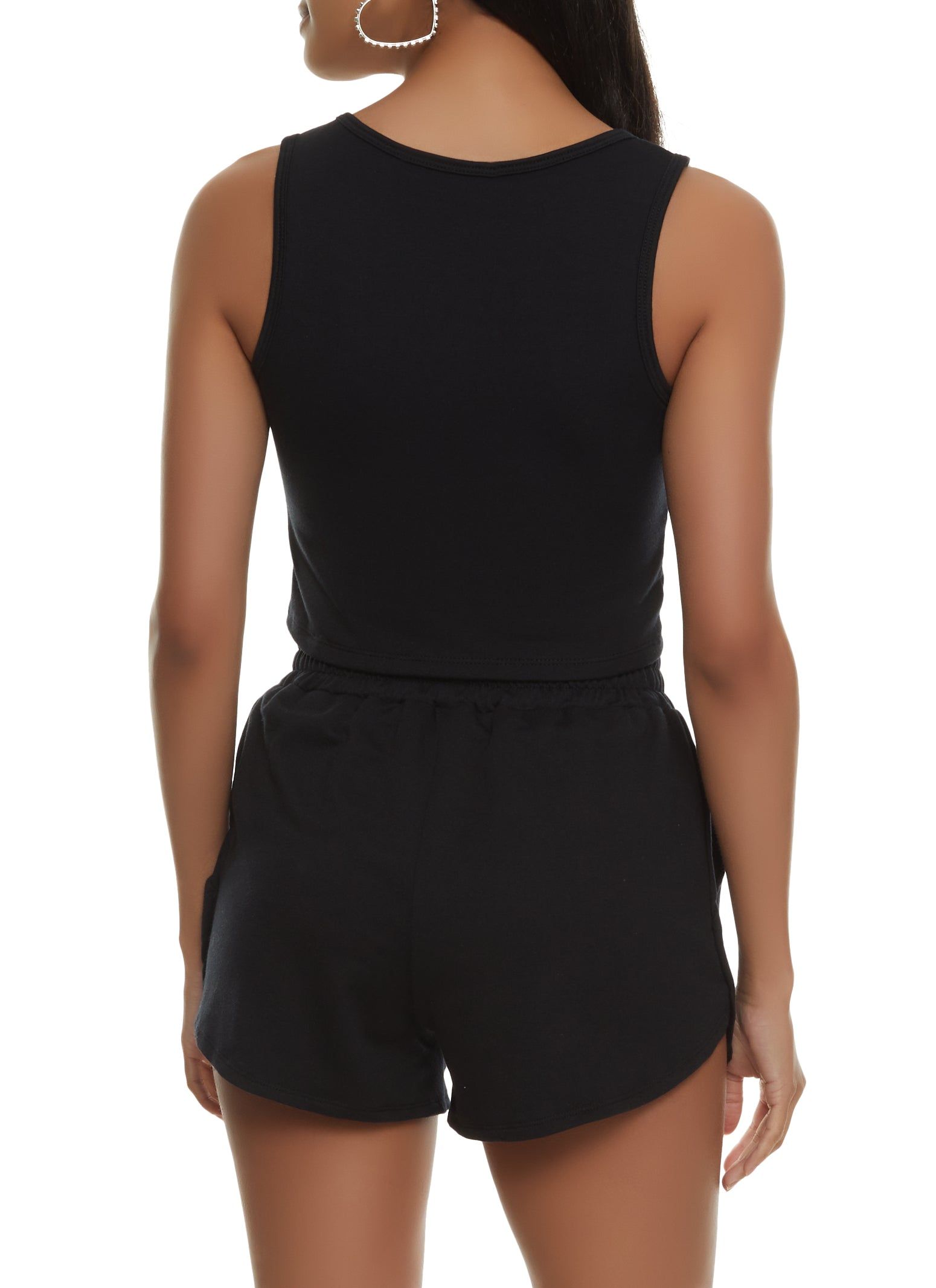 Rhinestone Lace Up Cropped Tank Top sold by Rainbow product image thumbnail 3