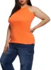 Plus Size High Neck Ruched Tank Top sold by Rainbow