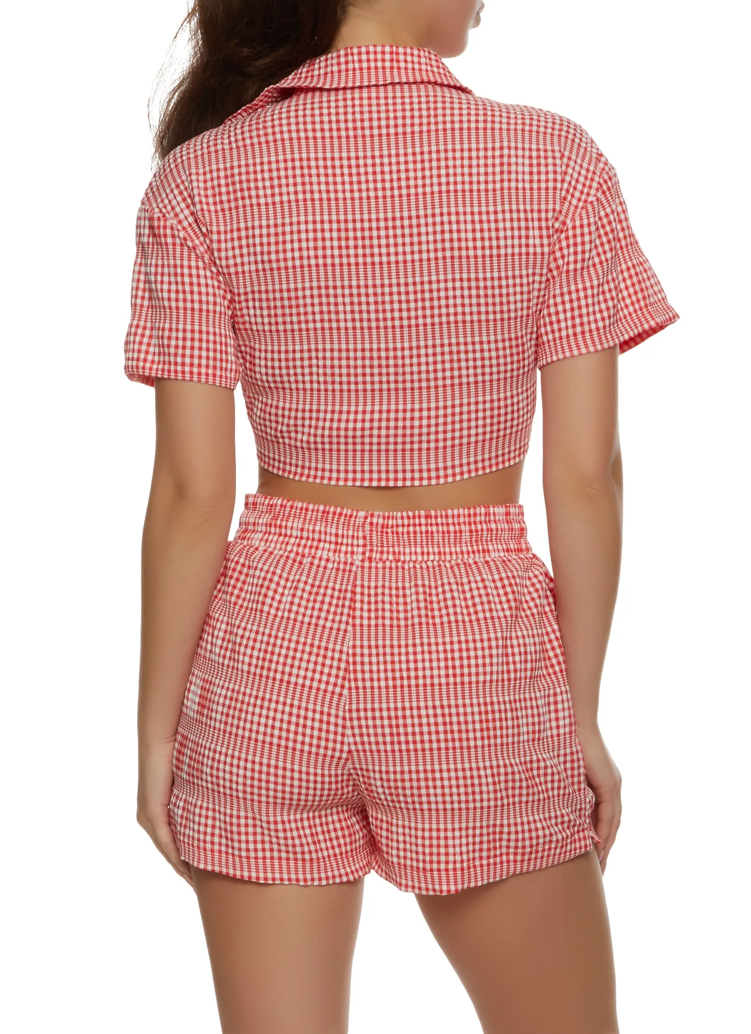 Gingham Cropped Tie Front Shirt sold by Rainbow product image thumbnail 3