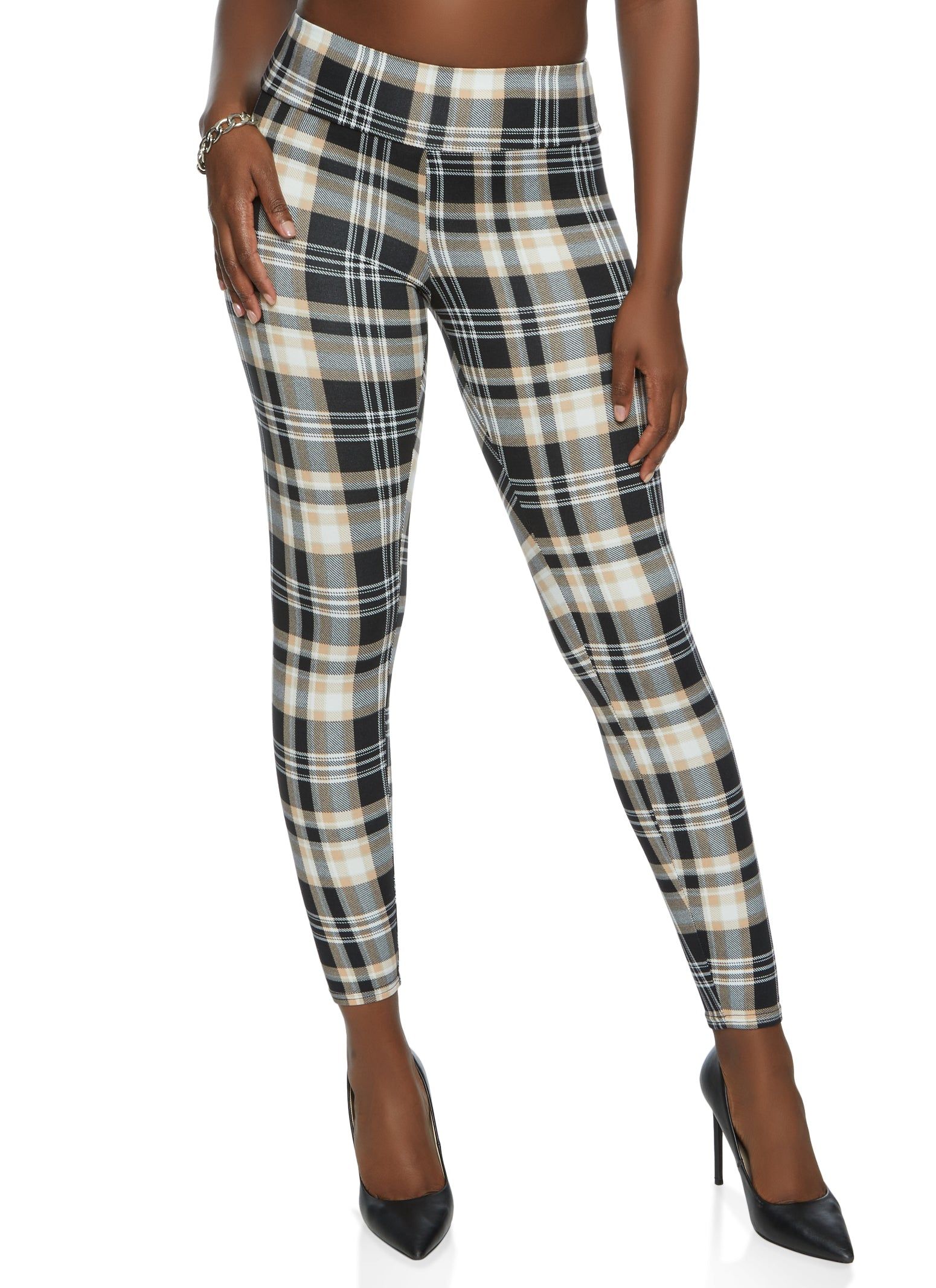 Plaid High Waisted Leggings sold by Rainbow