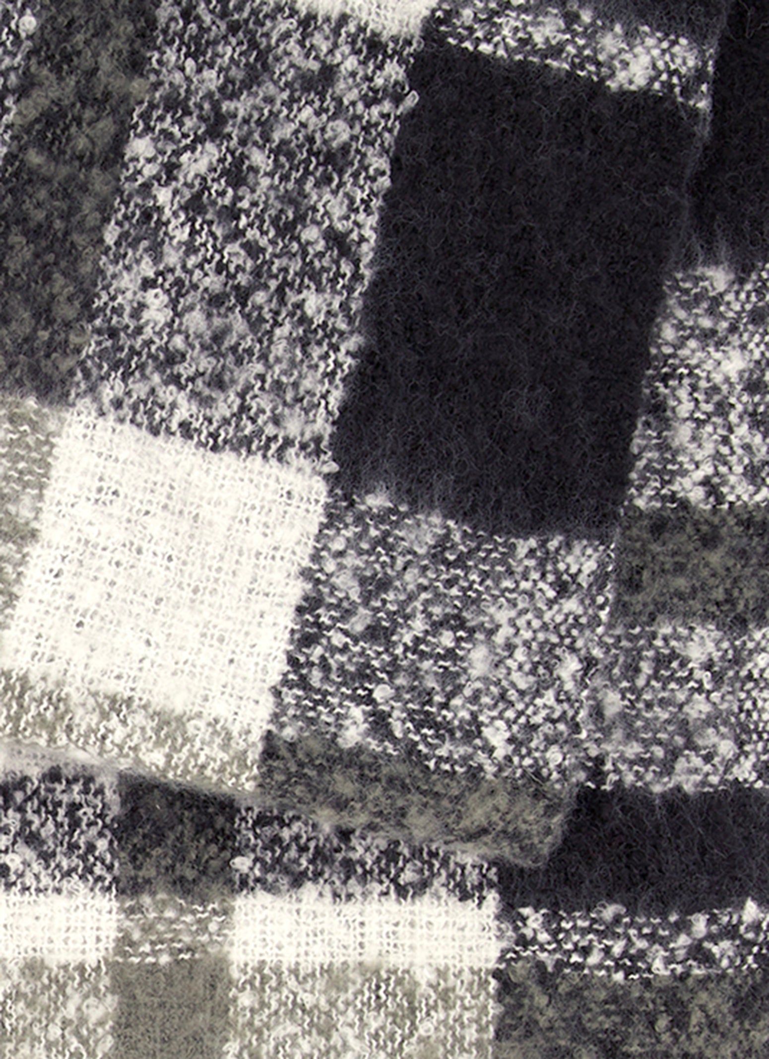 Rib Knit Pom Pom Beanie with Gloves and Plaid Scarf Set sold by Rainbow product image thumbnail 4