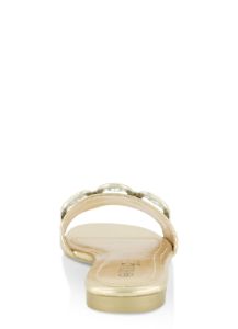 Metallic Ring Detail Slide Sandals sold by Rainbow