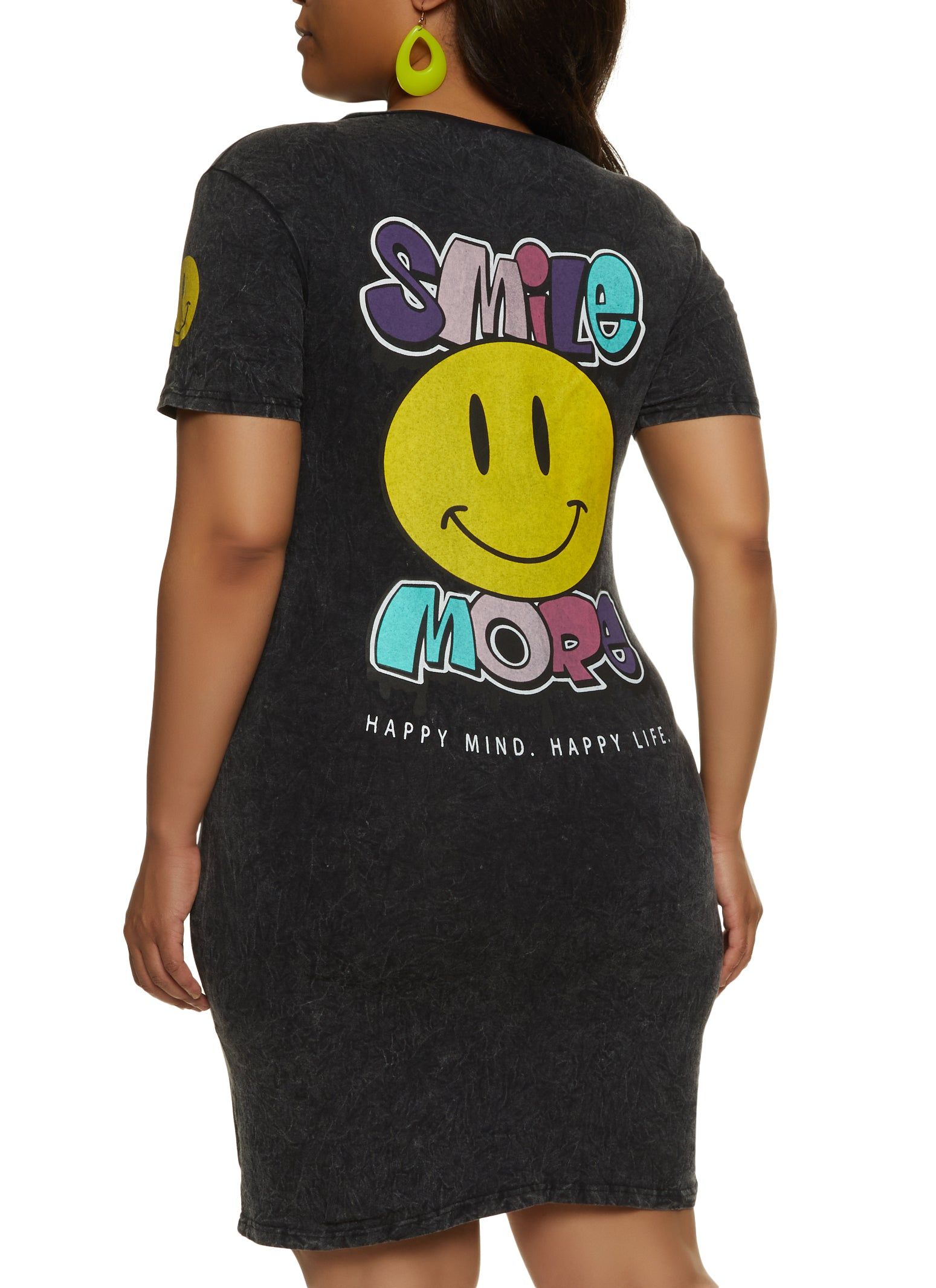 Plus Size Smile More T Shirt Dress sold by Rainbow product image thumbnail 3
