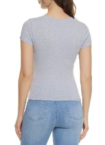 Solid V Neck Short Sleeve Tee sold by Rainbow
