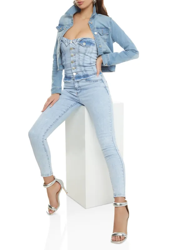 WAX Basic Stone Wash Denim Jacket sold by Rainbow