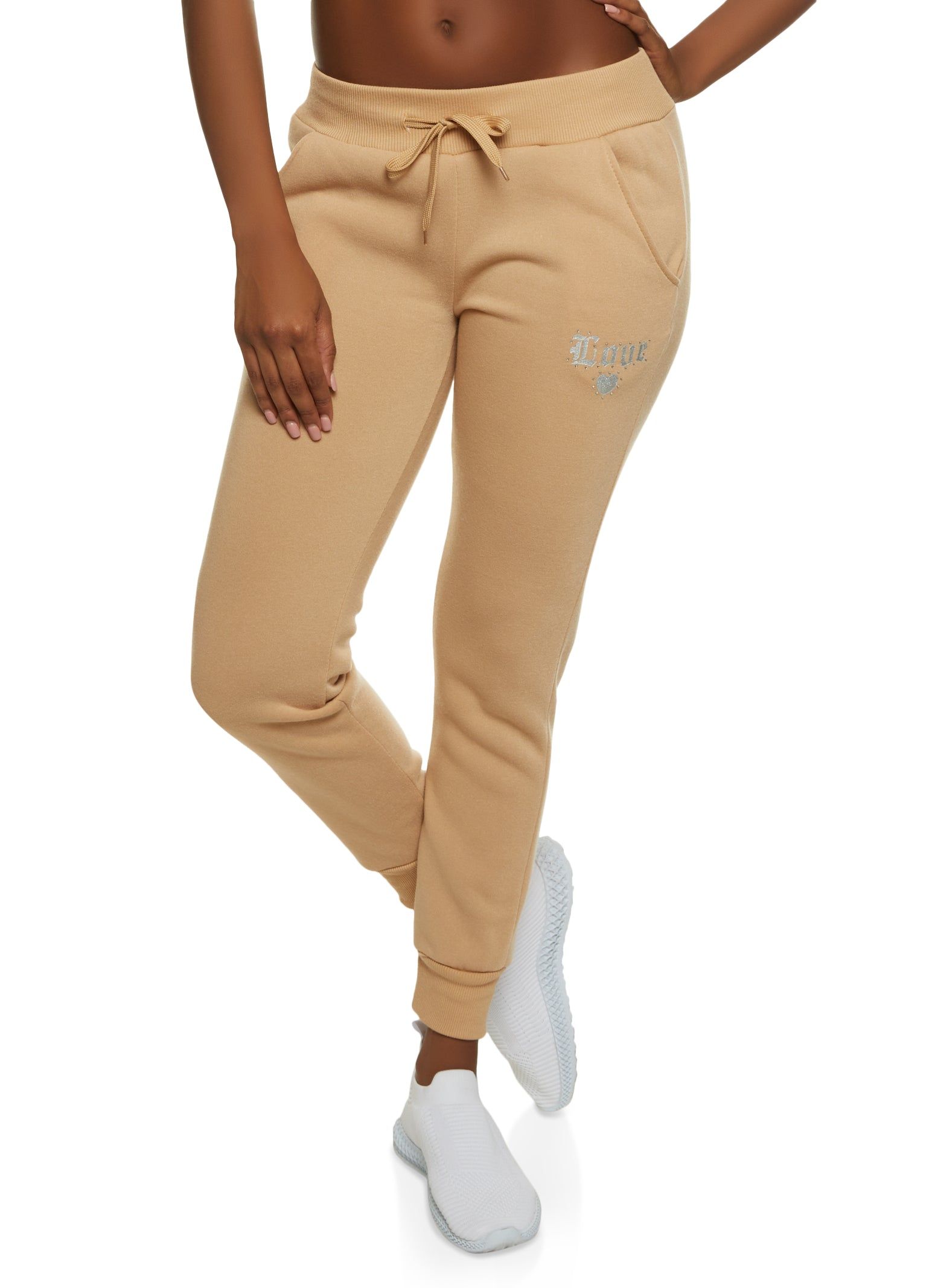 Love Rhinestone Joggers sold by Rainbow