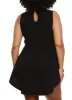Plus Size High Neck Cut Out Peplum Tunic Top with Necklace sold by Rainbow