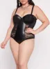 Plus Size Floral Lace Detail Bustier Bodysuit sold by Rainbow