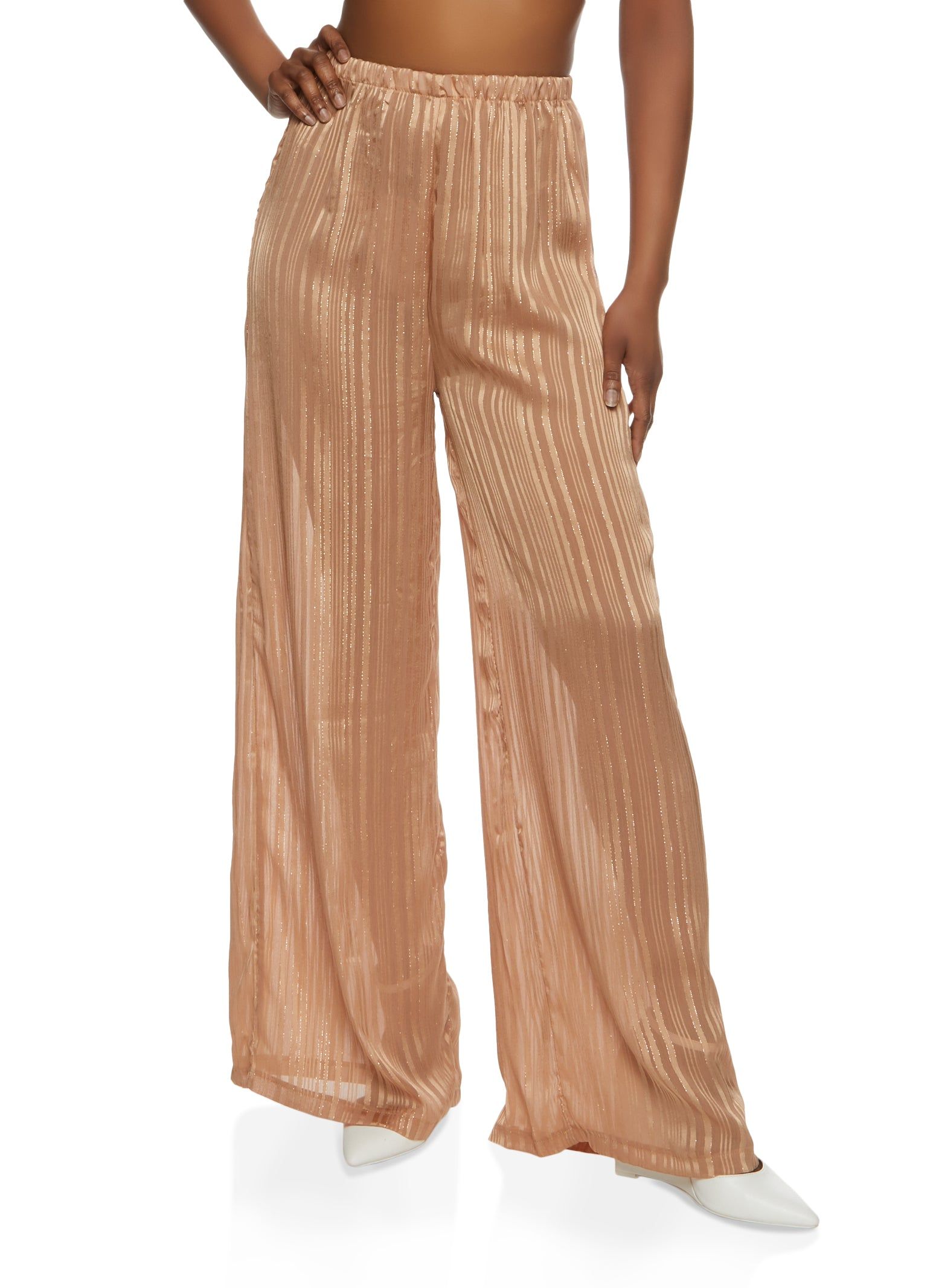 Lurex Shadow Stripe Palazzo Pants sold by Rainbow