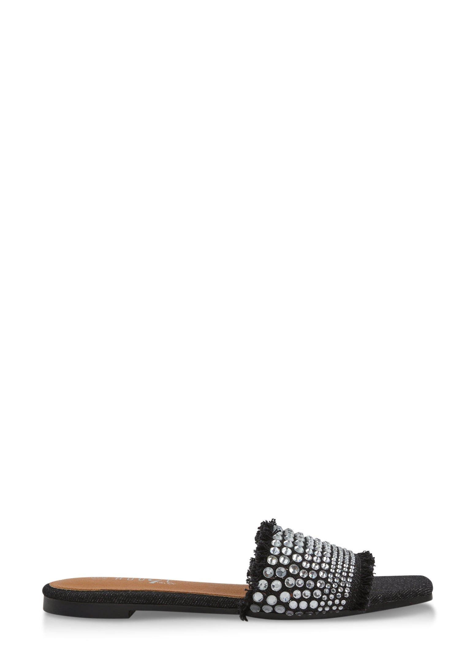 Frayed Denim Rhinestone Slide Sandals sold by Rainbow product image thumbnail 2