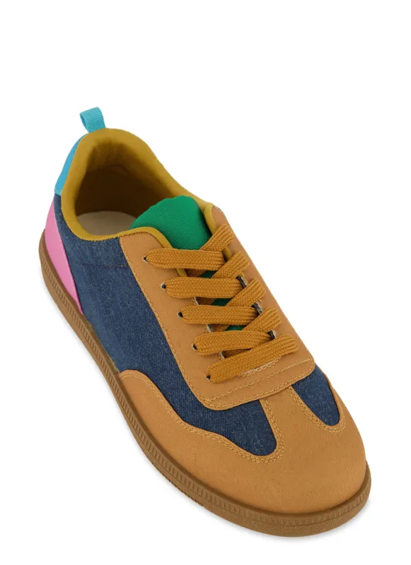 Lace Up Gum Sole Low Top Sneakers sold by Rainbow