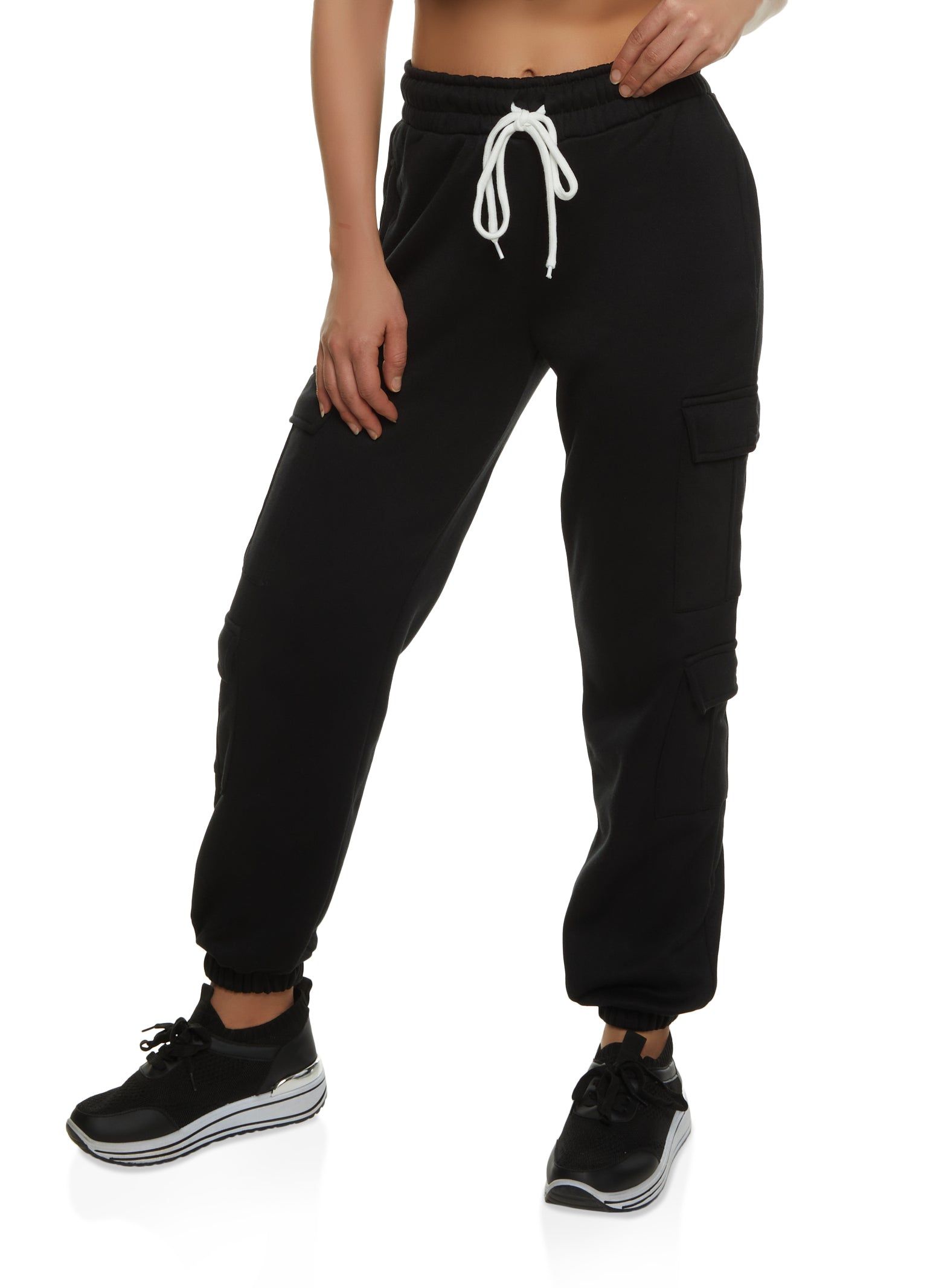 Fleece Cargo Pocket Drawstring Sweatpants sold by Rainbow