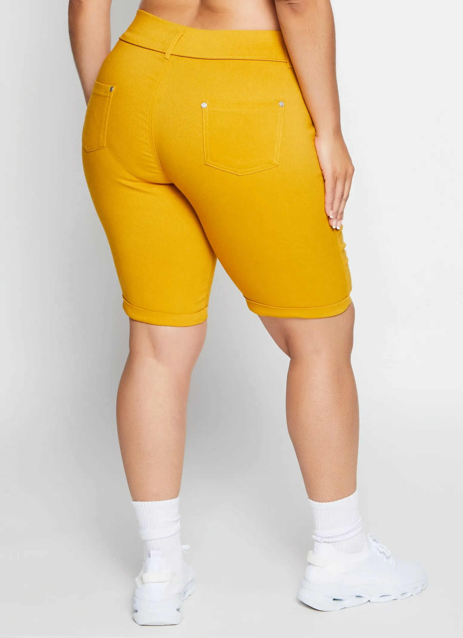 Plus Size Three Faux Button Bermuda Shorts sold by Rainbow product image thumbnail 3