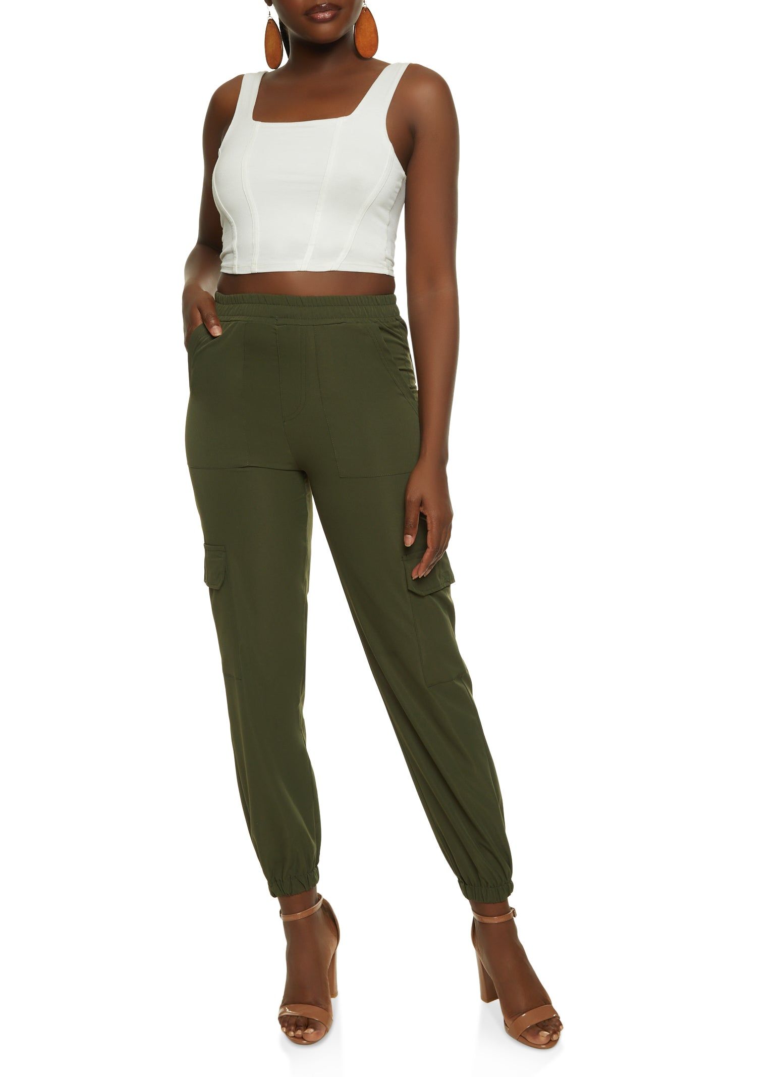 Poplin High Waist Cargo Joggers sold by Rainbow product image thumbnail 2