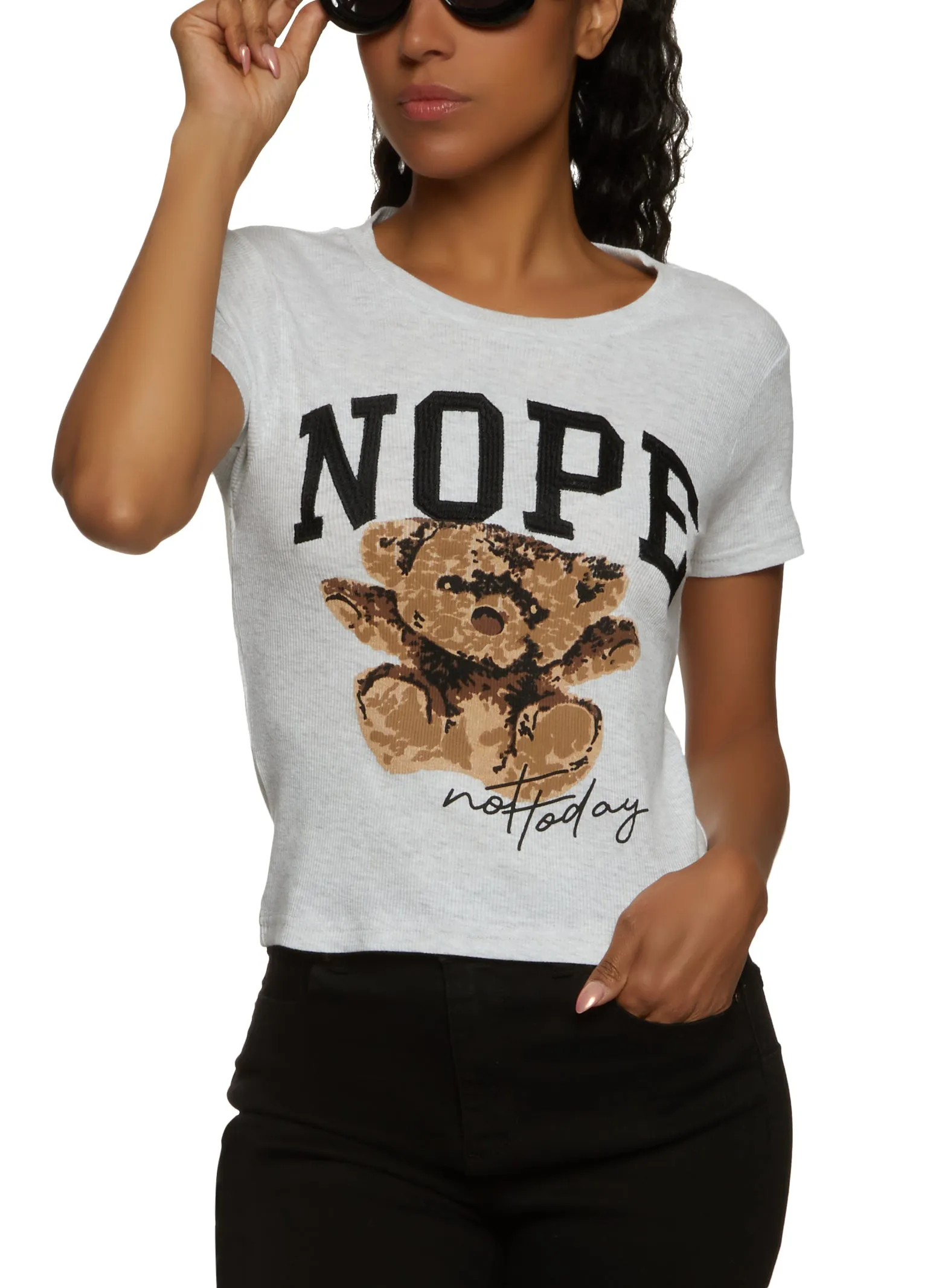 Nope Not Today Teddy Bear Tee sold by Rainbow
