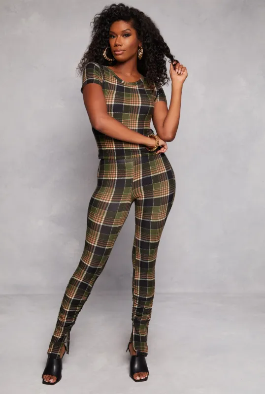 Printed High Waist Ruched Leggings sold by Rainbow