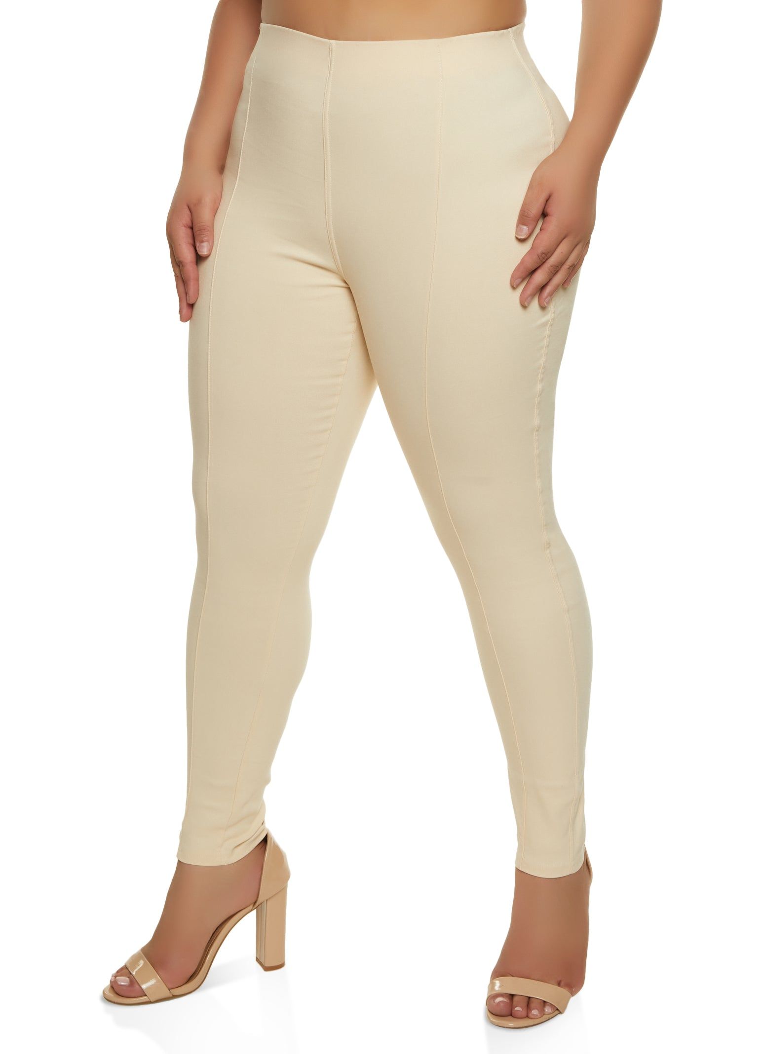 Plus Size Hyperstretch Pintuck Pull On Skinny Pants sold by Rainbow