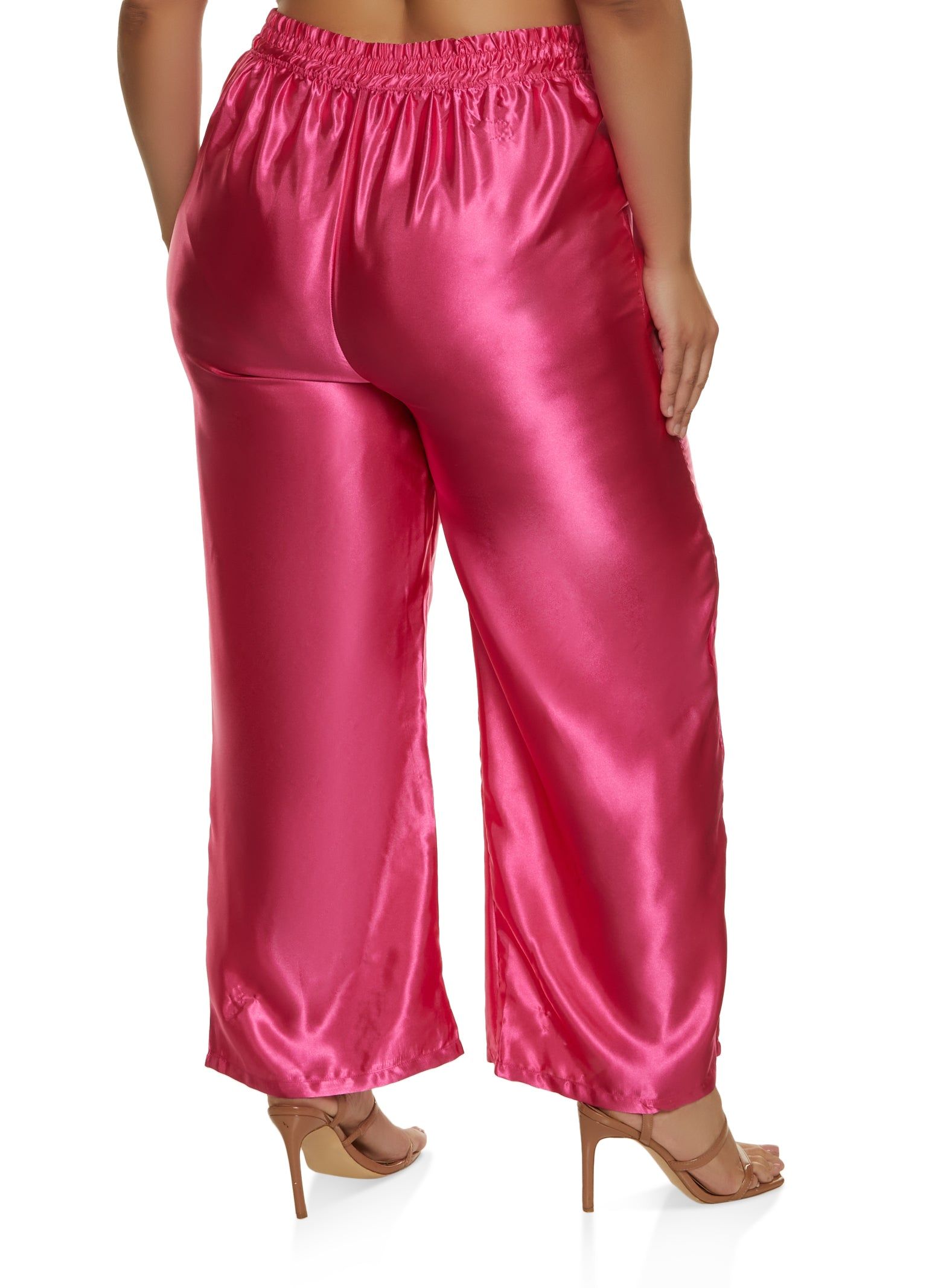 Plus Size Satin Wide Leg Pull On Pants sold by Rainbow product image thumbnail 3