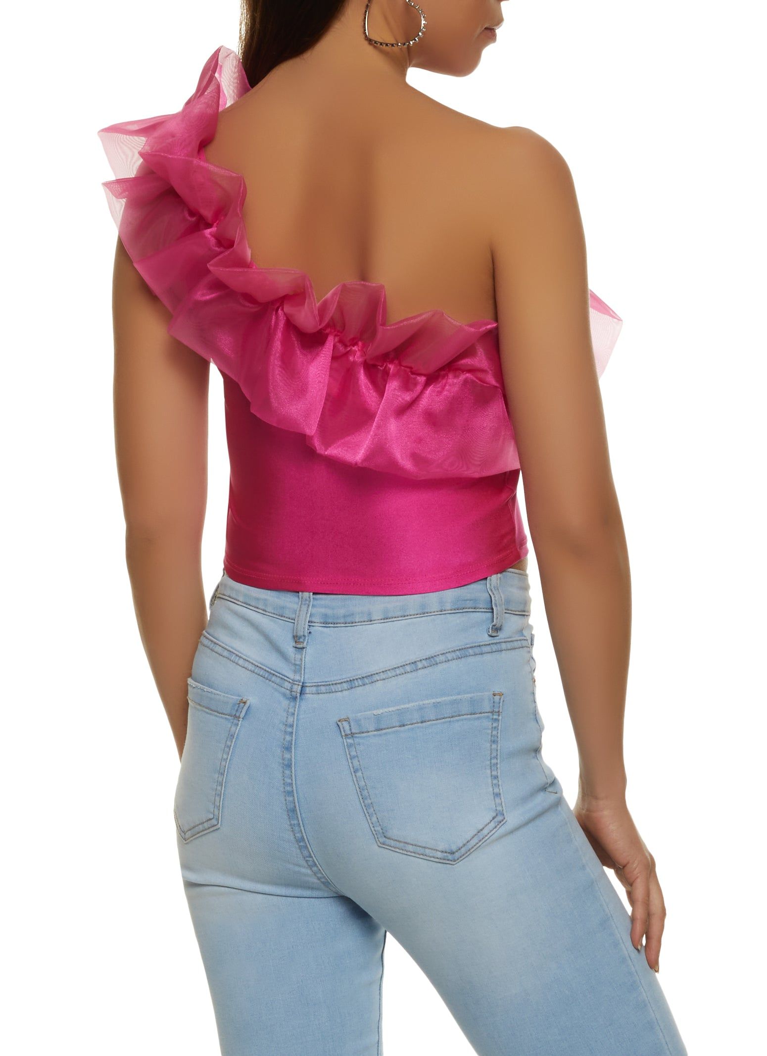Organza One Shoulder Crop Top sold by Rainbow product image thumbnail 2
