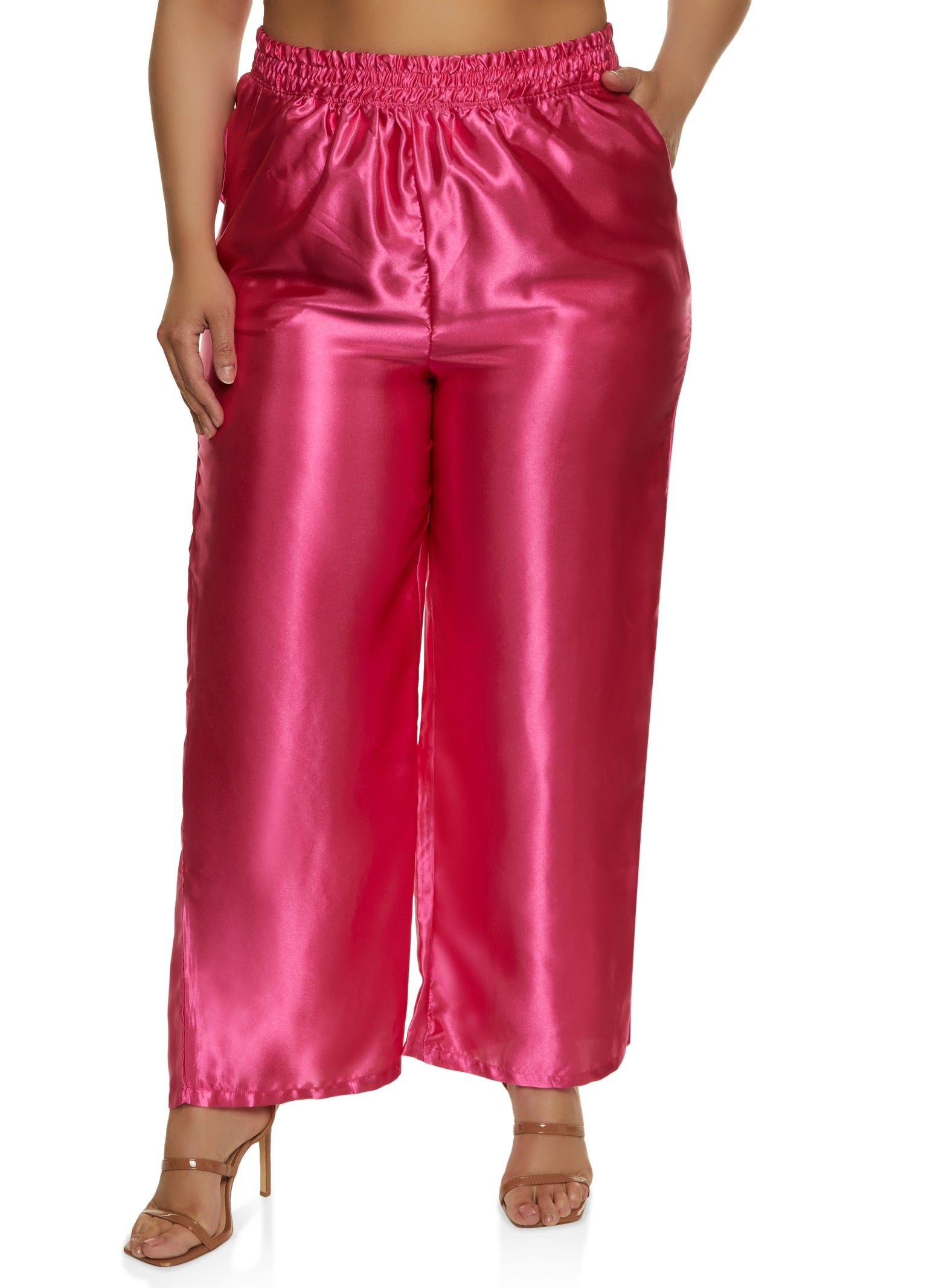 Plus Size Satin Wide Leg Pull On Pants sold by Rainbow product image thumbnail 2