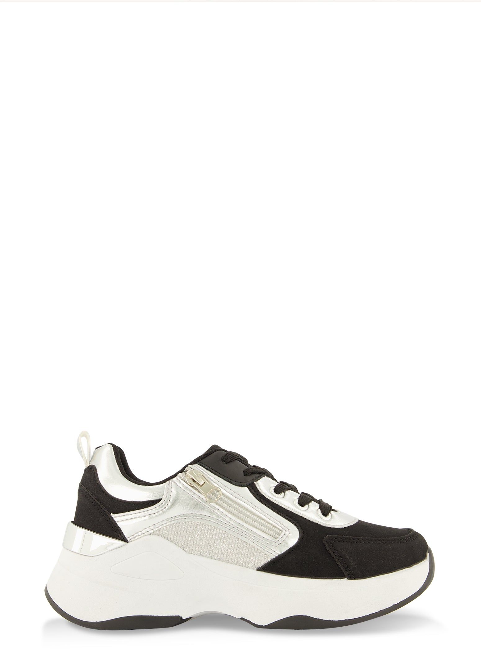 Zip Detail Lace Up Platform Athletic Sneakers sold by Rainbow product image thumbnail 2