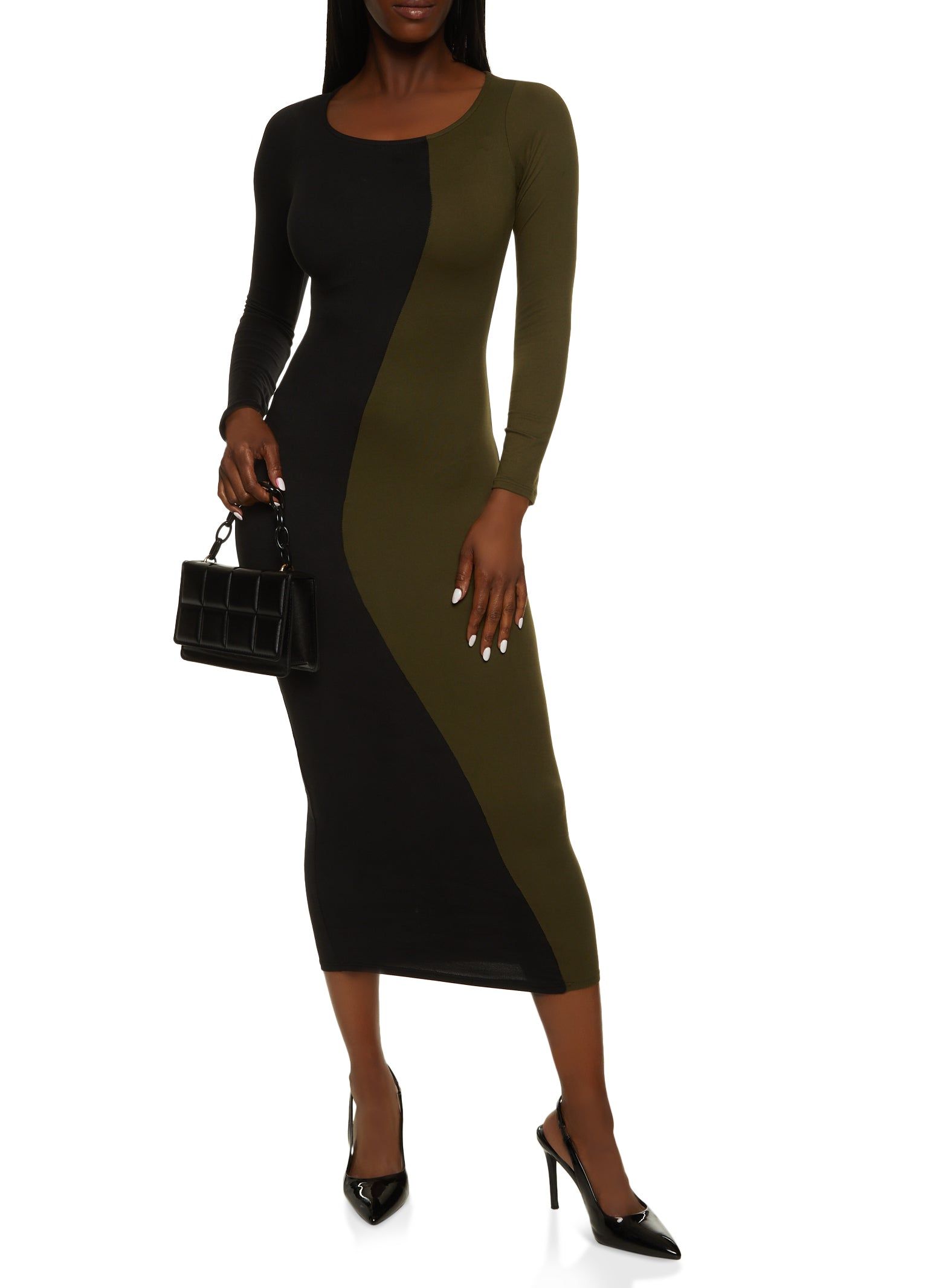 Color Block Scoop Neck Maxi Dress sold by Rainbow product image thumbnail 2