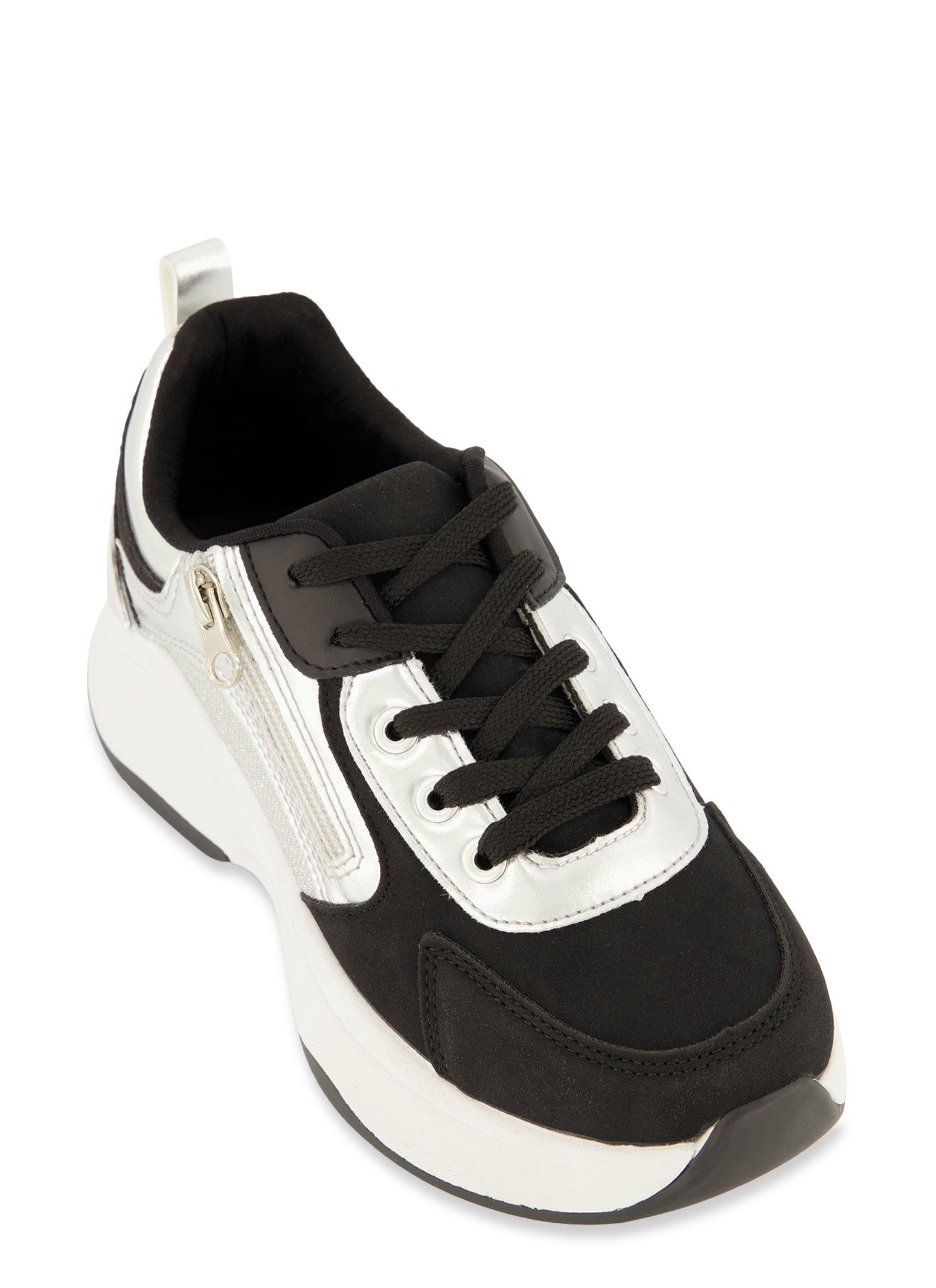 Zip Detail Lace Up Platform Athletic Sneakers sold by Rainbow