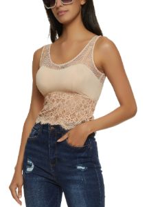 Fishnet Floral Lace Tank Top sold by Rainbow