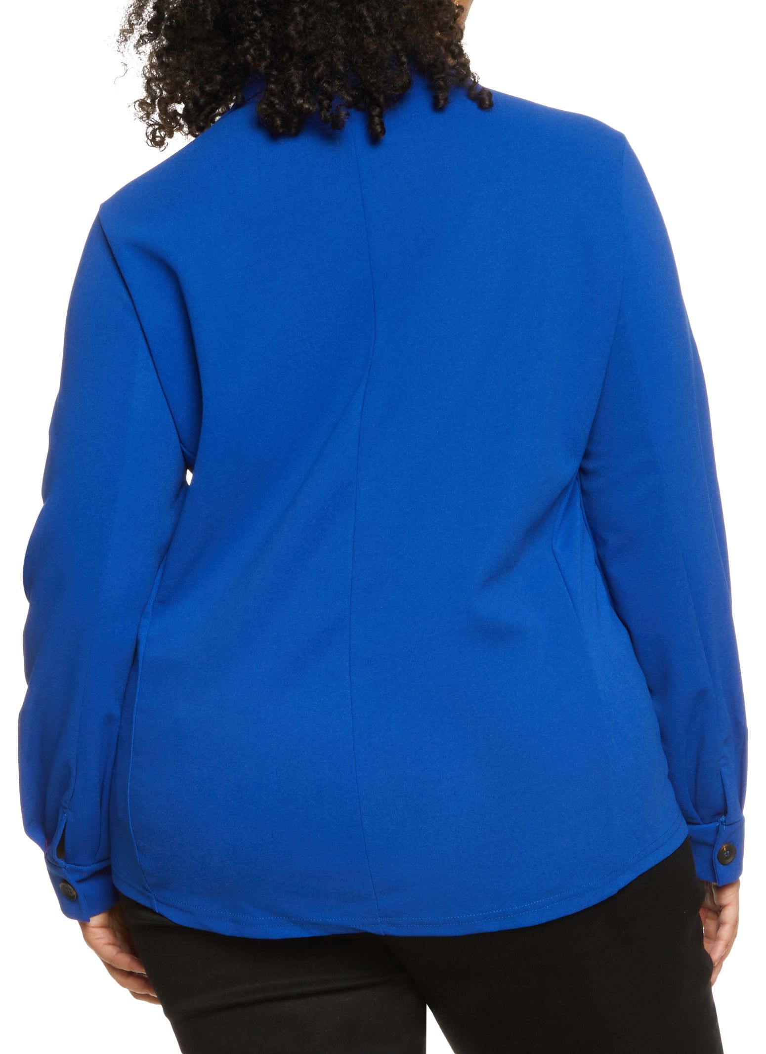 Plus Size Solid Crepe Knit Button Down Shirt sold by Rainbow product image thumbnail 2