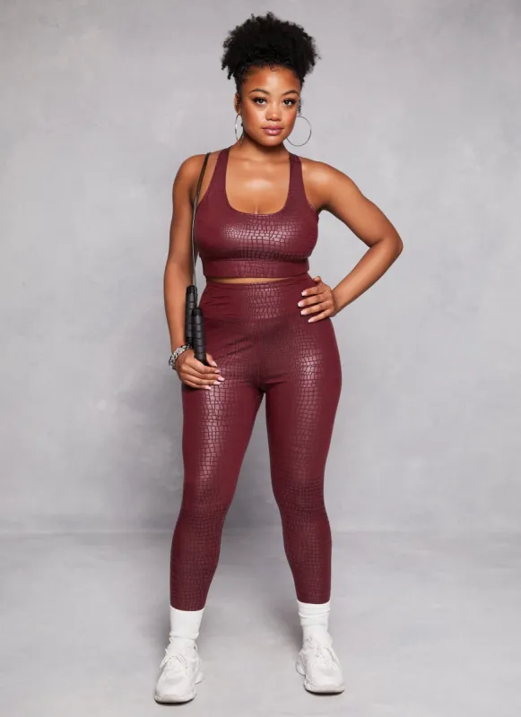 Plus Size Faux Croc Print Leggings sold by Rainbow