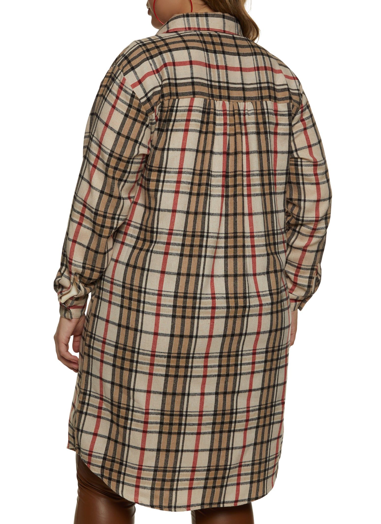 Plus Size Oversized Button Front Shacket sold by Rainbow product image thumbnail 3