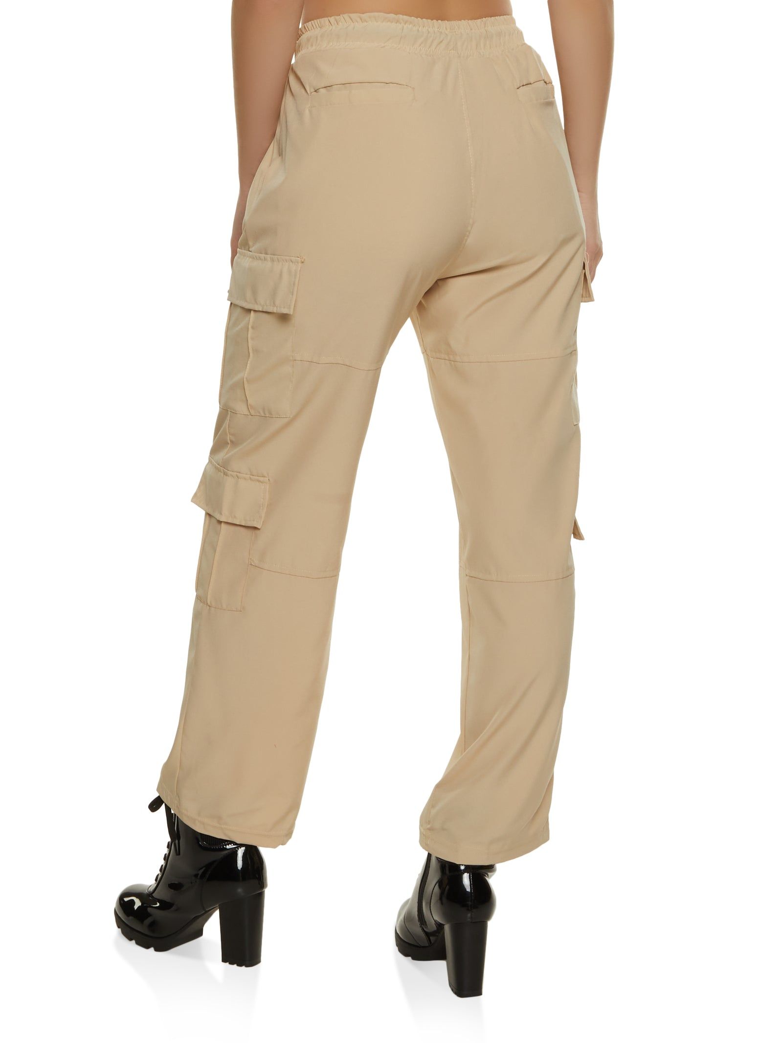 Flap Pocket Drawstring Waist Parachute Pants sold by Rainbow product image thumbnail 3